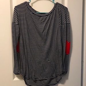 Stripe shirt with heart on elbow